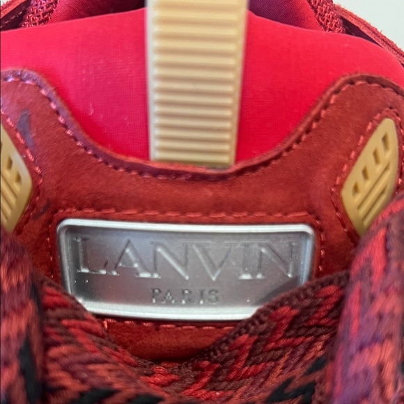 Lanvin Curb Rhinestone Sneakers Red - Picture 3 of 15